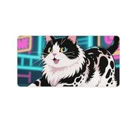 Domestic Cat Mouse Pad Gaming Mousepad Desk Mat Smoothing Rubber Mousepad for Fluid Control Ultra-Stable Non-Slip Rubber Base Mouse Pad (24x12 in)