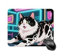 Domestic Cat Mouse Pad Square Mouse Mat Non-Slip Rubber Base Mousepad Wireless Mice Mat for Gaming, Office & Home, Waterproof Mouses Mats for Laptop/Desktop 20 * 25cm