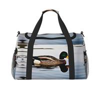 domestic duck print Carry on Luggage for Women Men Shoulder Weekender Crossbody Bag for Yoga Travel Must Haves, Black, One Size