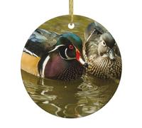 Domestic Duck Print Christmas Ornaments Couple Gifts For Him Her Christmas Tree Decoration Ceramic Hanging Ornament Anniversary