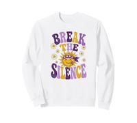 Domestic Violence Awareness Break The Silence Purple Ribbon Sweatshirt