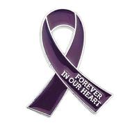 Domestic Violence Awareness Brooch Ribbon Shaped Pin Stylish Costume Decorations Elegant Accessory for Outfits Crystal Chest Brooch