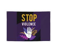 Domestic Violence Awareness Month Banner Backdrop Photography Background 47x71in Flag For Party Home Yard Holiday Decoration