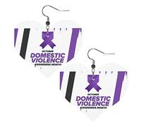 Domestic Violence Awareness Month Leather Earrings For Women Dangle Earring Drop Heart Pendant With Hook Gifts For Adult Girl