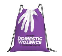 Domestic Violence Awareness Month Men Women Drawstring Bag Large Drawstring Backpack Waterproof String Backpack For Sports Travel Football