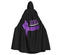 Domestic Violence Awareness Month Purple Ribbon Halloween Witch Cloak Unisex Hooded Cloak For Festive Party Costume