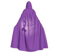 Domestic Violence Awareness Month Purple Ribbon Halloween Witch Cloak Unisex Hooded Cloak For Festive Party Costume