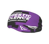 Domestic Violence Awareness Month Purple Ribbon Headbands Sports Sweatband Athletic Exercise Bands Turban Hair Head For Men Women Yoga Fitness