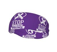 Domestic Violence Awareness Month Purple Ribbon Headbands Sports Sweatband Athletic Exercise Bands Turban Hair Head For Men Women Yoga Fitness
