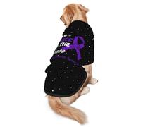 Domestic Violence Awareness Stop Violence End Silence Ribbon Dog Costumes Puppy Hoodies Pullover Sweatshirt Winter Coat Pet Clothes For Small Dogs Cats M