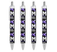 Domestic ViolenceAwareness Retractable Ballpoint Pen Writing Black Ink Ball Gifts for Students Office Stationery Supplies pattern 3642