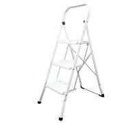 Domestica Steel Ladder 3 Steps, White Ladder