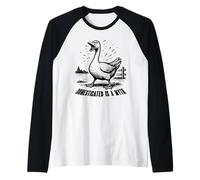 Domesticated is A Myth Funny Goose Meme Animal Raglan Baseball Tee