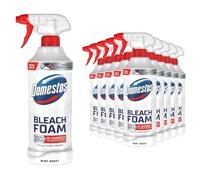 Domestos Bleach Foam Toilet and Bathroom Cleaner Spray Mint Boost 380ml, 12 Pack - Tough on Limescale and Soap Scum, Fast Acting Cleaning Spray for Toilets, Tiles and Bathroom Surfaces