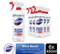Domestos Bleach Foam Spray Mint Boost - Upside-down for hard-to-reach places - 450 ml
