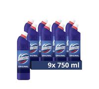 Domestos Original Thick Bleach disinfectant that eliminates 99.99% of bacteria and viruses* unstoppable strength 9x 750 ml