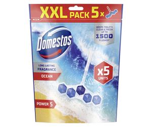 Domestos Power 5 Ocean Toilet Rim Blocks toilet freshener with a longlastin