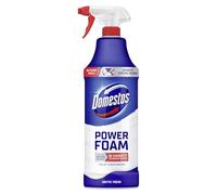Domestos Power Foam Arctic Fresh Toilet & Bathroom Cleaner Spray sprays upside down & eliminates 99.99% of germs* for cleaning inside the toilet & around the bathroom 650 ml