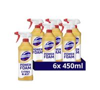 Domestos Power Foam Citrus Blast Upside Down Spray bleach-free toilet & bathroom cleaner eliminates 99.99%* of germs 6x 450 ml