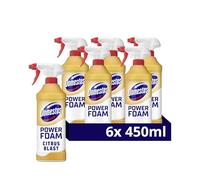 Domestos Power Foam Citrus Blast Upside Down Spray bleach-free toilet & bathroom cleaner eliminates 99.99%* of germs 6x 450 ml