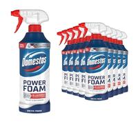 Domestos Power Foam Toilet and Bathroom Cleaner Spray Arctic Fresh 380ml, 12 Pack - Tough on Limescale and Soap Scum, Fast Acting Cleaning Spray for Toilets Tiles and Bathroom Surfaces