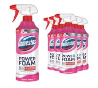 Domestos Power Foam Toilet and Bathroom Cleaner Spray Floral Burst 380ml, 6 Pack - Tough on Limescale and Soap Scum, Fast Acting Cleaning Spray for Toilets Tiles and Bathroom Surfaces
