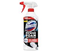 Domestos Power Foam Limescale Remover Toilet & Bathroom Cleaner Spray disinfectant spray that sprays upside down for 100% limescale and soap scum removal inside the toilet & around bathroom 6x 450 ml