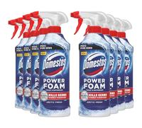Domestos Power Foam Toilet and Bathroom Surface Cleaner Bleach-Free Upside Down Limescale Remover Multi-Purpose Spray with Fresh Bio-Degradable Fragrance, 450ml (Arctic Fresh, Pack of 8)