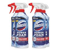Domestos Power Foam Toilet and Bathroom Surface Cleaner Bleach-Free Upside Down Limescale Remover Multi-Purpose Spray with Fresh Bio-Degradable Fragrance, 450ml (Arctic Fresh, Pack of 4)