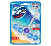 Domestos Power 5 Ocean Toilet Rim Block toilet freshener with a long-lasting fragrance cleans and freshens for up to 300 flushes 50 g