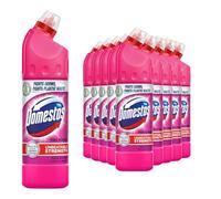 Domestos Thick Bleach Pink Power Multi-Purpose Disinfectant Anti-Bacterial Surface Cleaner Gel Limescale Remover for Toilet, Bathroom and Kitchen, 750ml (Buy 10)