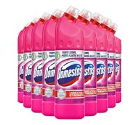 Domestos Thick Bleach Pink Power Multi-Purpose Disinfectant Anti-Bacterial Surface Cleaner Gel Limescale Remover for Toilet, Bathroom and Kitchen, 750ml (Buy 9)