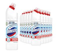 Domestos Thick Bleach White and Sparkle Multi-Purpose Disinfectant Anti-Bacterial Surface Cleaner Gel Limescale Remover for Toilet, Bathroom and Kitchen, 750ml (Buy 12)
