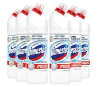 Domestos Thick Bleach White and Sparkle Multi-Purpose Disinfectant Anti-Bacterial Surface Cleaner Gel Limescale Remover for Toilet, Bathroom and Kitchen, 750ml (Buy 6)
