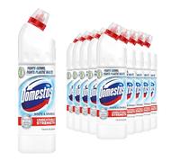 Domestos Thick Bleach White and Sparkle Multi-Purpose Disinfectant Anti-Bacterial Surface Cleaner Gel Limescale Remover for Toilet, Bathroom and Kitchen, 750ml (Buy 10)