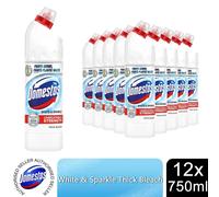 Domestos Thick Bleach White & Sparkle Disinfectant Multipurpose Cleaner,12x750ml