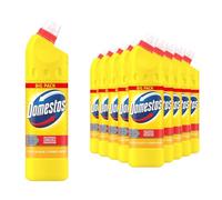 Domestos Thick Citrus Fresh Bleach, Powerful Germ-Killing Disinfectant, Removes Stains and Odours, 99.9% Effective, Heavy-Duty Cleaning for Toilets and Surfaces, 1L Bottles, 12 Pack
