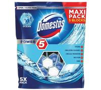 Domestos Rim Block Power 5 Ocean - Up to 300 Flushes - Pack of 9