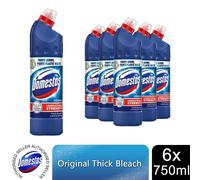 Domestos Unstoppable Unbeatable Strength Original Thick Bleach 750ml, 6 Pack