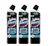 Domestos Zero Limescale Ocean Antibact Toilet Gel, 3 Packs of 750ml, Removes Dirt and Gives Zero LimeScale! Grab it Now to Keep Your Toilet Clean and Fresh!
