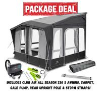 Dometic Club Air All Season 330 S Inflatable Caravan Porch Awning (Package Deal)
