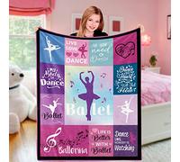 Domgoge Ballet Gifts for Girls, Soft Cozy Blanket Throw, Ballerina Fleece Flannel Blanket, Dance Lovers Teacher Coach Cheerleader Kids Toddler Teen Birthday, 101x127 cm, Ballet-pink Purple (TR-92)