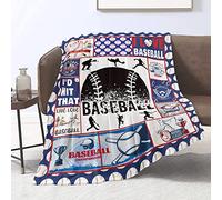 Domgoge Baseball Throw Blanket Teen Boys Baseball Blankets and Throws Soft Flannel Fleece Cozy Blanket Bed Couch Sofa Blankets for Sport Fans Birthday Gift, 150cm x 200cm, Baseball-blue