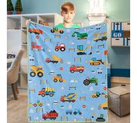 Domgoge Construction Blanket, Construction Fleece Blanket for , Soft Cozy Engineering Vehicle Throw Blankets, Fluffy Fuzzy Flannel Car Blankets Toddler Birthday Gift Couch Sofa , 101x127cm, (TR-42)