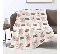 Domgoge Cute Pig Blanket for Teen Girls Kids Cartoon Pink Pigs Throw Blankets Super Soft Cozy Flannel Fleece Pig Printing Lightweight Plush Blankets for Couch Sofa Gifts, 130cmx152cm