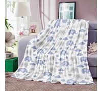 Domgoge Elephant Blanket Kids, Cute Blue Grey Throw Blanket, Soft Cozy Flannel Fluffy Fuzzy Fleece Blankets for Toddler Child Boys Girls Daughter Birthday Gift Home Sofa Couch, 101x127cm