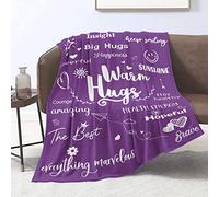 Domgoge Get Well Soon Blanket Gifts for Women Warm Hugs Throw Blankets for Girls Encouragement Compassion Purple Flannel Fleece Healing Blanket Gift for Friend Daughter Sister Colleague, 50''x60''