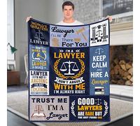 Domgoge Lawyer Gifts for Men Women, Soft Cozy Fleece Flannel Blanket Throw, Attorney At Law Gift Paralegal Students, Scales of Justice Ideas Legal School Graduation Retirement, 130x152 cm, blue