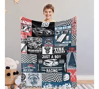 Domgoge Race Car Blanket Cool Throw Blankets Gifts Extreme Sports Lover Warm Lightweight Flannel Fleece All Season, Blue Red, 101cm x 127cm, Racing-boy (TZ-00330-40x50-racing)