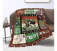 Domgoge Rugby Blanket Kids American Football Blankets Teen Ball Blankets Throws Adult Soft Flannel Fleece Cozy Blanket Bed Couch Sofa Blankets Sport Fans Birthday Gift, 101cm x 127cm, Rugby-brown
